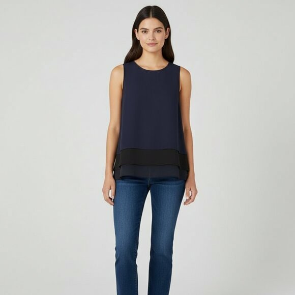 Ann Taylor Sleeveless Chiffon Tiered Top - Picture 16 of 16